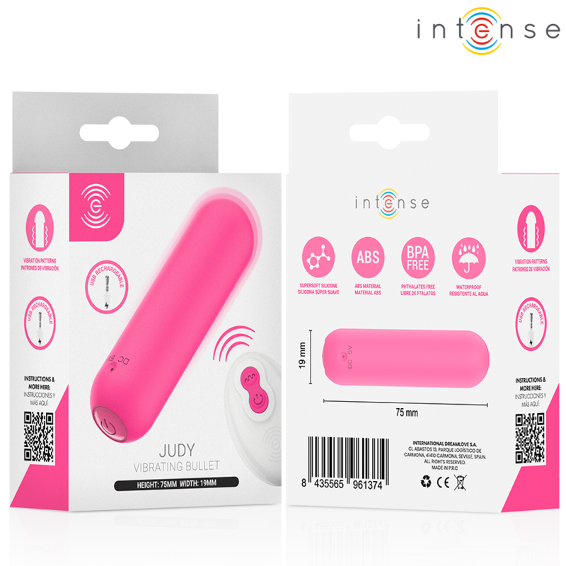img_228095_3d216a4ed6305dd4ec03caf2710dad6a_1.png INTENSE - JUDY RECHARGEABLE VIBRATING BULLET WITH REMOTE CONTROL PINK