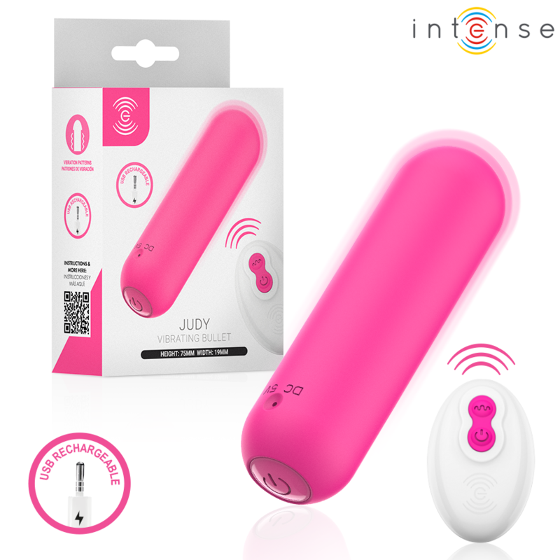 img_228097_254743ce56d5461f61cc46ea2a49e8ee_1.png INTENSE - JUDY RECHARGEABLE VIBRATING BULLET WITH REMOTE CONTROL PINK