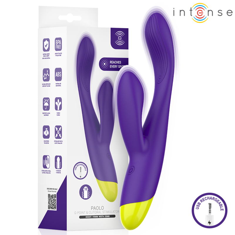 img_228131_352113a213b8a1f61241ee2a7f4cfacc_1.png INTENSE - PAOLO RECHARGEABLE RABBIT STIMULATOR FOR G-SPOT AND CLITORIS