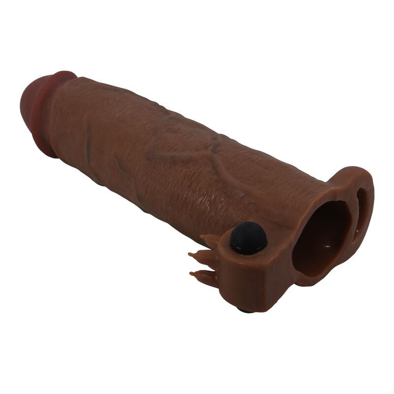 PRETTY LOVE - XERXES VIBRATING PENIS SLEEVE 22 CM Ø 4.5 CM BROWN