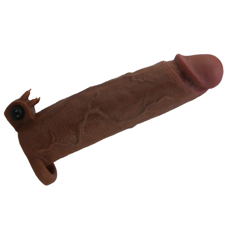 PRETTY LOVE - XERXES VIBRATING PENIS SLEEVE 22 CM Ø 4.5 CM BROWN