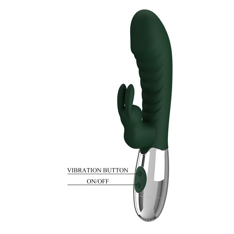PRETTY LOVE - NAUGHTY BUNNY RABBIT VIBRATOR 30 FUNCTIONS USB RECHARGEABLE GREEN