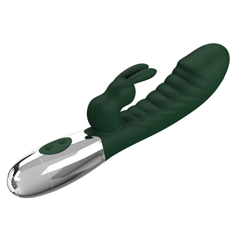 PRETTY LOVE - NAUGHTY BUNNY RABBIT VIBRATOR 30 FUNCTIONS USB RECHARGEABLE GREEN
