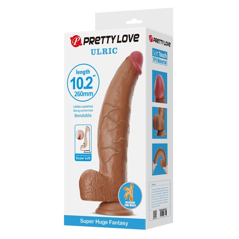 img_228642_b6e59a3d19cfc764ce169b527b251cd5_1.jpg PRETTY LOVE - ULRIC REALISTIC FLEXIBLE DILDO 26 CM Ø 5.5 CM TPE BROWN