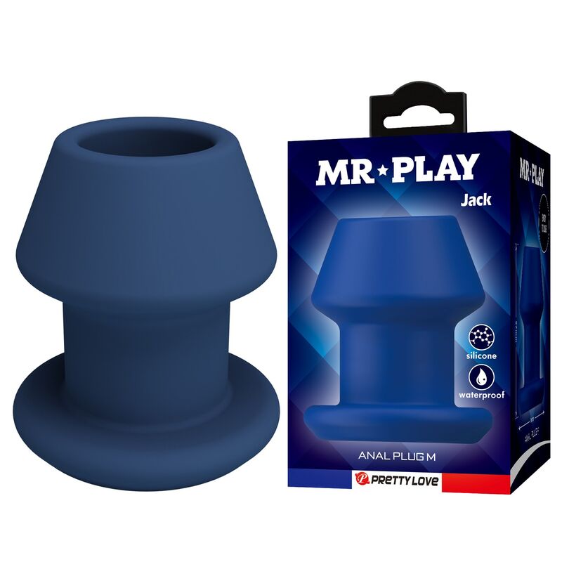 img_228816_d2e476113ed9892efffd67c2ea16125f_1.jpg MR PLAY - JACK BLUE SILICONE HOLLOW ANAL PLUG SIZE M