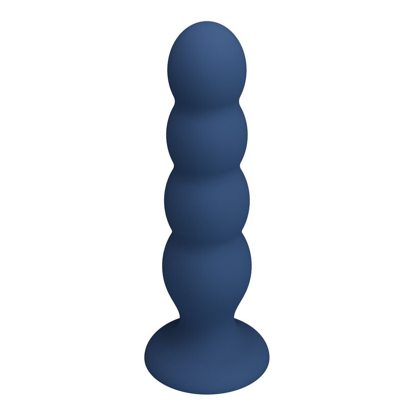MR PLAY - ANAL PLUG WITH 4 METAL BALLS AND SUCTION CUP BLUE