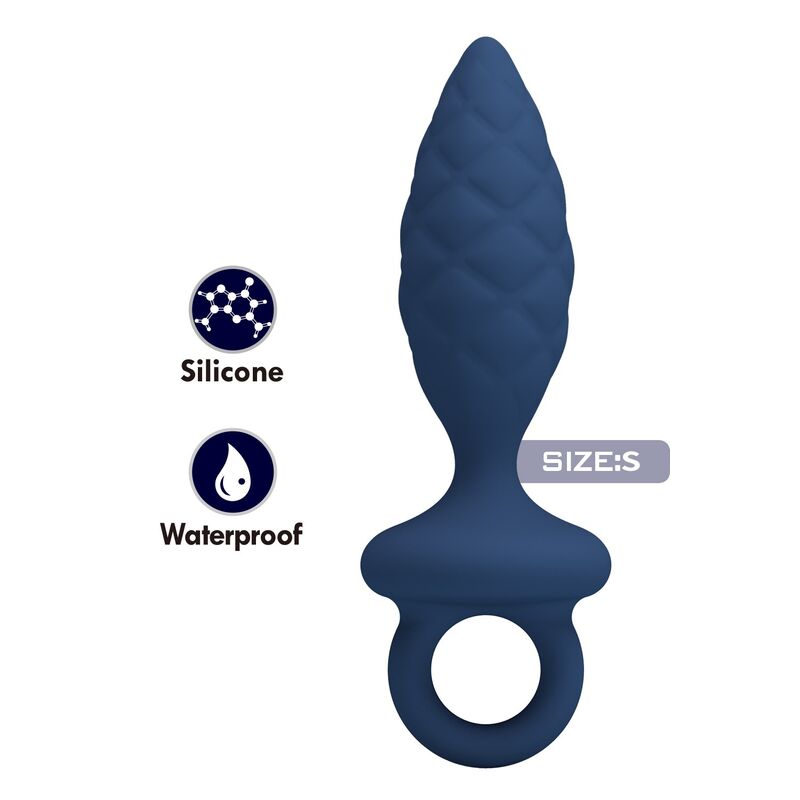 img_228892_c0dea01649b32ef2ca42cc0b86292a9c_1.jpg MR PLAY - TEXTURED ANAL PLUG WITH RING BLUE S
