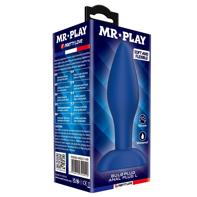 img_228896_e6e3445a685e73891649645f78857b39_1.jpg MR PLAY - TAPERED SILICONE ANAL PLUG BLUE L