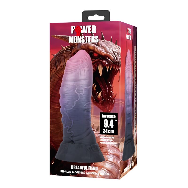 img_229017_13288e9b7883f27f5b61e62a8a4ab87c_1.jpg POWER MONSTERS - DREADFUL FIEND BICOLOR FANTASY SILICONE DILDO 24 CM Ø 6 CM