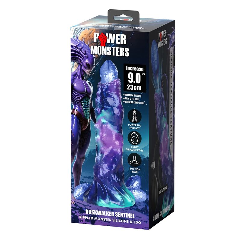img_229029_0d37b4ed312951090803963ac2611aa1_1.jpg POWER MONSTERS - DUSKWALKER SENTINEL TRICOLOR INFLATABLE FANTASY SILICONE DILDO 23 CM Ø 5 CM