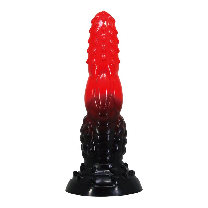 POWER MONSTERS - FIRE DRAGON FANTASY DILDO WITH SUCTION CUP 24.5 CM Ø 5.8 CM RED  BLACK