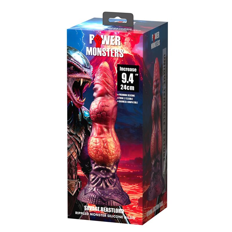 img_229134_6fb2c2dcf5384595e2d6616ccb738394_1.jpg POWER MONSTERS - SAVAGE BEASTLORD TRICOLOR FANTASY SILICONE DILDO 24 CM Ø 5 CM