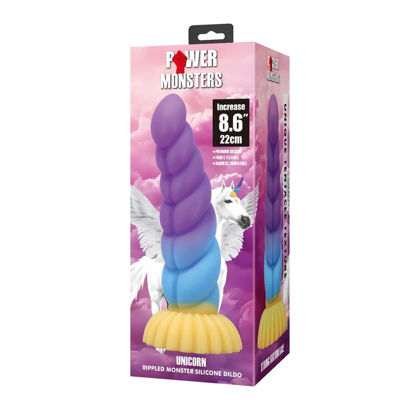 img_229166_871503206496a5e34e3da3c8d8b17842_1.jpg POWER MONSTERS - UNICORN TRICOLOR FANTASY SILICONE DILDO 22 CM Ø 5 CM