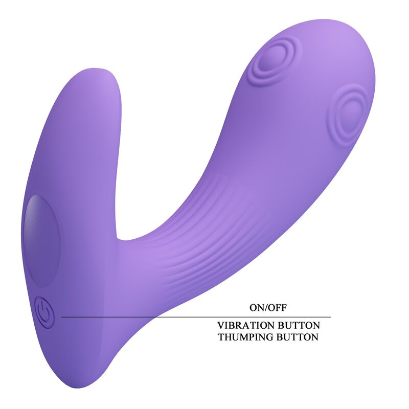 PRETTY LOVE - ANDROMEDA RECHARGEABLE DUAL STIMULATION VIBRATOR PURPLE