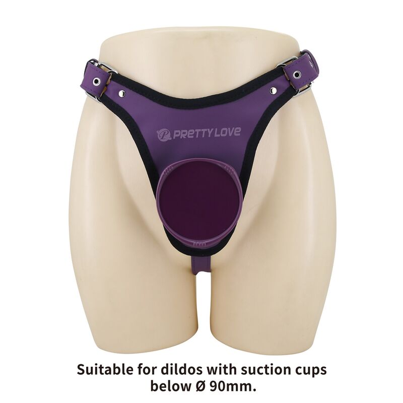PRETTY LOVE - UNIVERSAL STRAP-ON HARNESS BRIEFS PURPLE AND BLACK