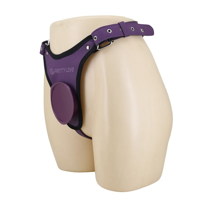 PRETTY LOVE - UNIVERSAL STRAP-ON HARNESS BRIEFS PURPLE AND BLACK