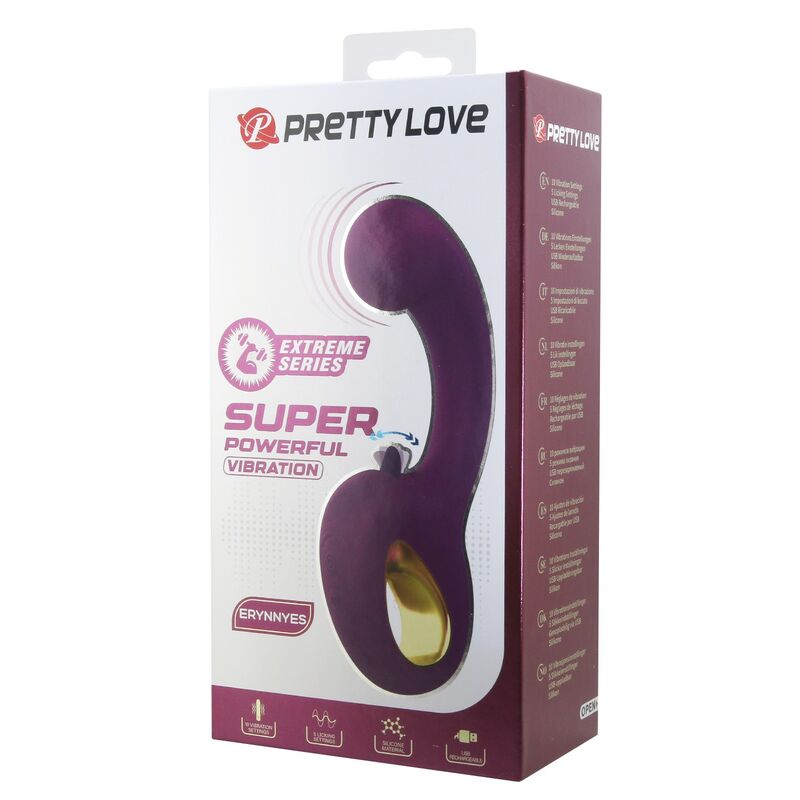 PRETTY LOVE - BRYNNLEE RECHARGEABLE VIBRATOR WITH ORAL STIMULATOR 10 VIBRATIONS  5 LICKING FUNCTIONS PURPLE