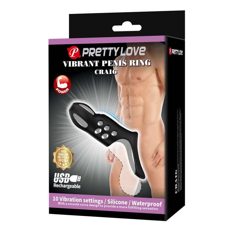 img_229449_765282a5373d856d55f89a68c583349c_1.jpg PRETTY LOVE - CRAIG RECHARGEABLE VIBRATING PENIS RING BLACK