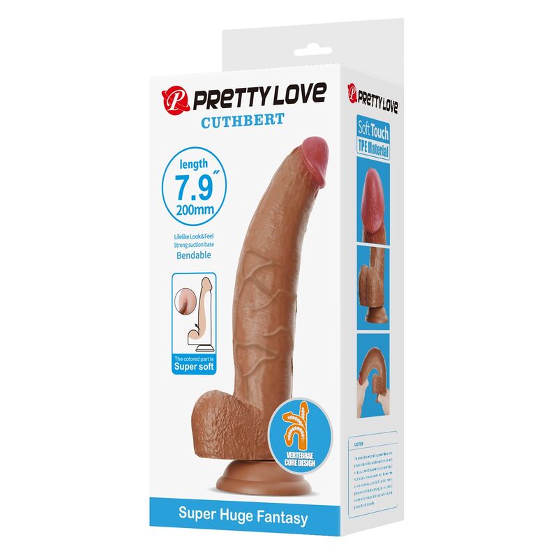 img_229471_32026bbd5d312b354a5bbca5eb398d52_1.jpg PRETTY LOVE - CUTHBERT REALISTIC FLEXIBLE DILDO 20 CM Ø 5 CM TPE BROWN