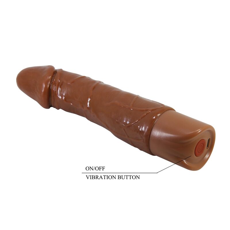PRETTY LOVE - DONALD REALISTIC VIBRATOR 19.5 CM Ø 4 CM BROWN