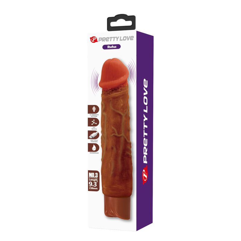 img_229525_c0e07460270ab20c4c193d71d657a3da_1.jpg PRETTY LOVE - DUKE REALISTIC VIBRATOR 23.5 CM Ø 4.8 CM BROWN