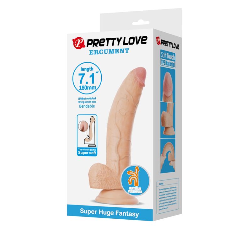 img_229538_7357292b28c20a7dc27c4532053fbc5a_1.jpg PRETTY LOVE - ELLCUMENT REALISTIC FLEXIBLE DILDO 18 CM Ø 4.5 CM TPE NATURAL