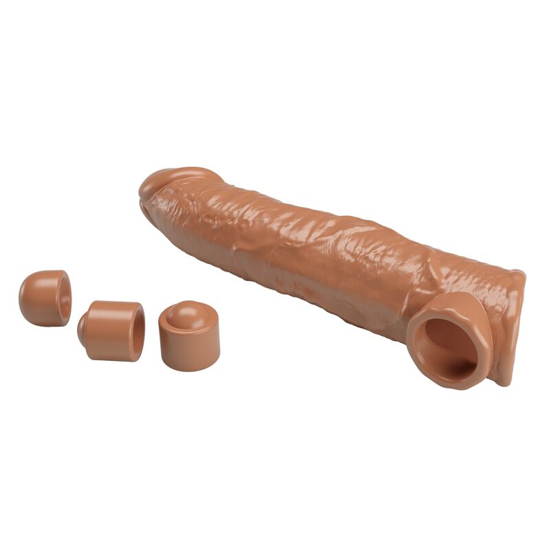 img_229628_ae37613a0abdbd2ea4d2b5d2ee895103_1.jpg PRETTY LOVE - ADJUSTABLE PENIS EXTENSION SLEEVE 26 CM Ø 4 CM BROWN