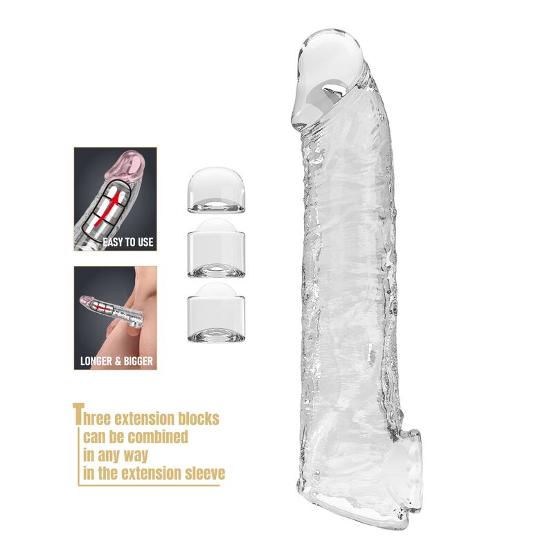 img_229648_d100788764393d00403db404eca76e50_1.jpg PRETTY LOVE - ADJUSTABLE PENIS EXTENSION SLEEVE 26 CM Ø 4 CM TRANSPARENT