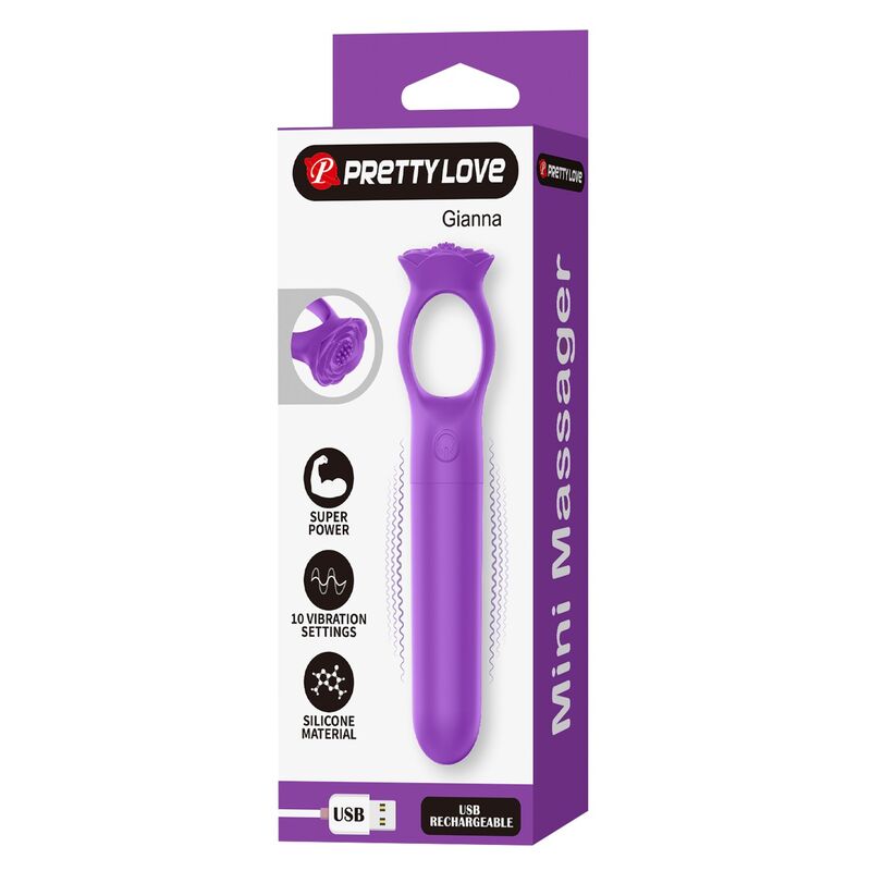 PRETTY LOVE - GIANA RECHARGEABLE MINI VIBRATOR MASSAGER PURPLE