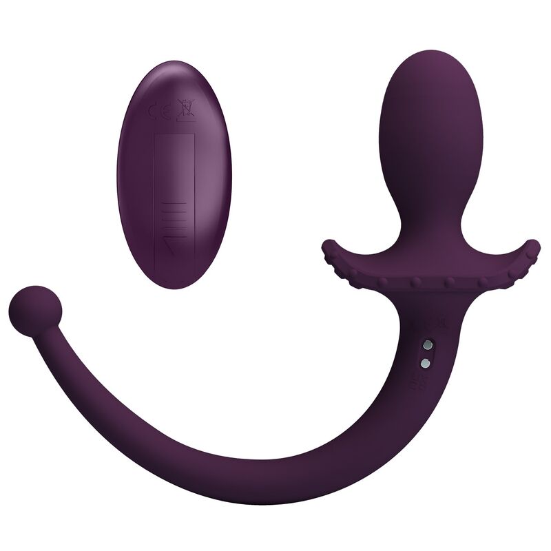 img_229926_8a5a1826ff9e04f23ebddfe5e7948f26_1.jpg PRETTY LOVE - LIOEA VIBRATING ANAL PLUG WITH TAIL 12 FUNCTIONS PURPLE REMOTE CONTROL