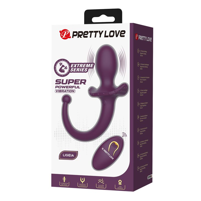 img_229932_479531e04d111f3639e5a50a24fcc27d_1.jpg PRETTY LOVE - LIOEA VIBRATING ANAL PLUG WITH TAIL 12 FUNCTIONS PURPLE REMOTE CONTROL