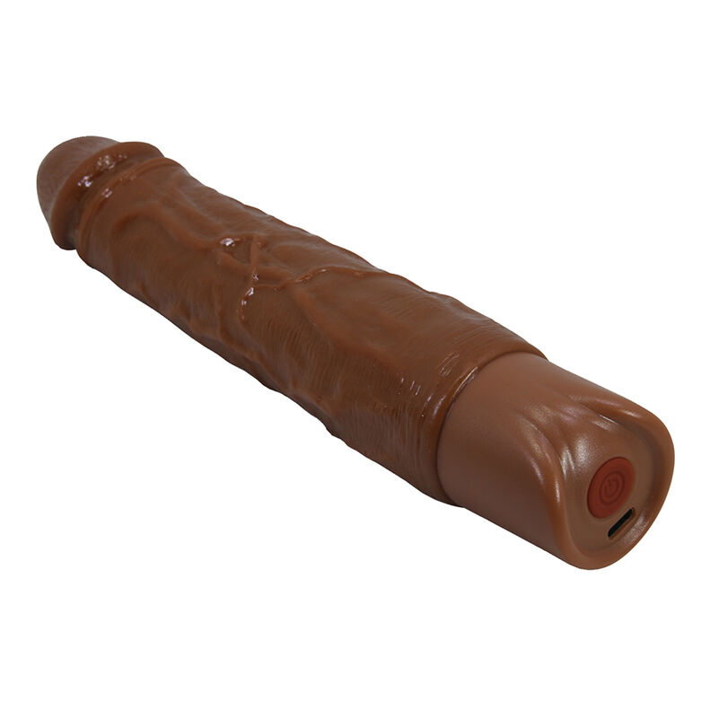 PRETTY LOVE - KESSLER REALISTIC VIBRATING DILDO WITH 10 VIBRATION MODES AND 10 THROWS, 22 CM, BROWN