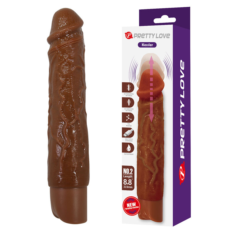 img_234396_5cfae540c1f8d8ce55ca199dff40728a_1.jpg PRETTY LOVE - KESSLER REALISTIC VIBRATING DILDO WITH 10 VIBRATION MODES AND 10 THROWS, 22 CM, BROWN
