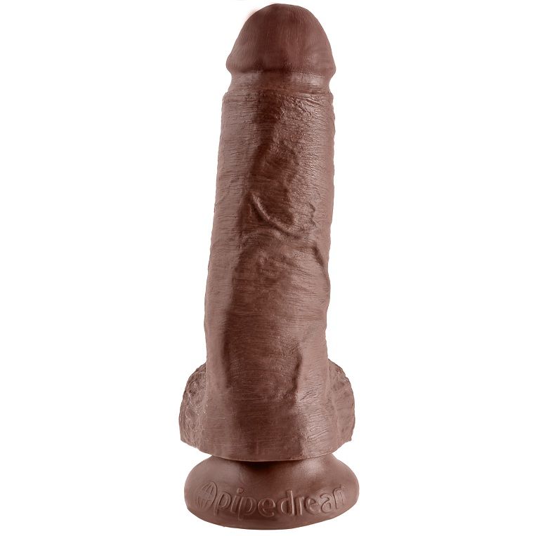 KING COCK - 8" PENE REALÍSTICO MARRÓN 20.3 CM