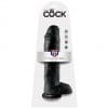 KING COCK - 11 DILDO BLACK WITH BALLS 28 CM