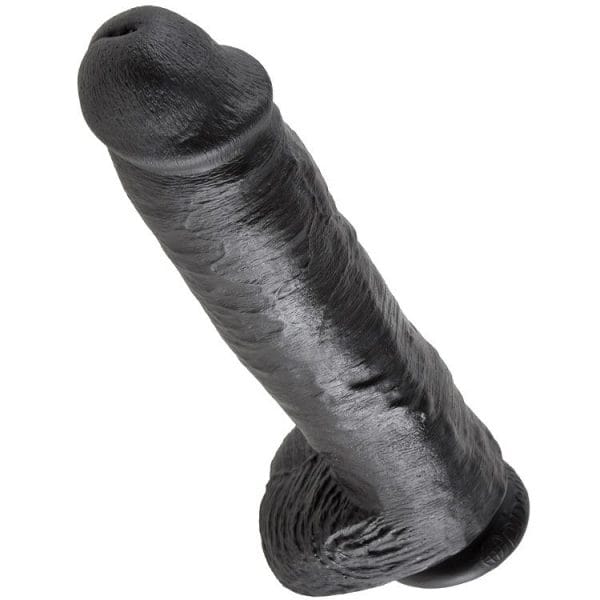 KING COCK - 11 DILDO BLACK WITH BALLS 28 CM