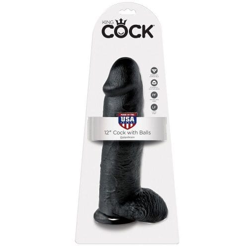 img_29678_c9dae1163dde4b577ba2a05b7bde296a_1.jpg KING COCK - 12 DILDO BLACK WITH BALLS 30.48 CM