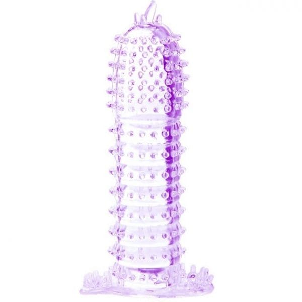 img_31584_5b576e49c0abb1c3e78587195450dbc5_1.jpg BAILE - FUNDA PARA PENE CON PUNTOS ESTIMULANTES MORADO 14 CM