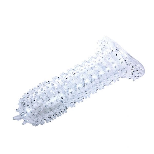 img_31592_053834e97f3526ed53362776ee9603e6_1.jpg BAILE - FUNDA PARA PENE CON PUNTOS ESTIMULANTES TRANSPARENTE 14 CM