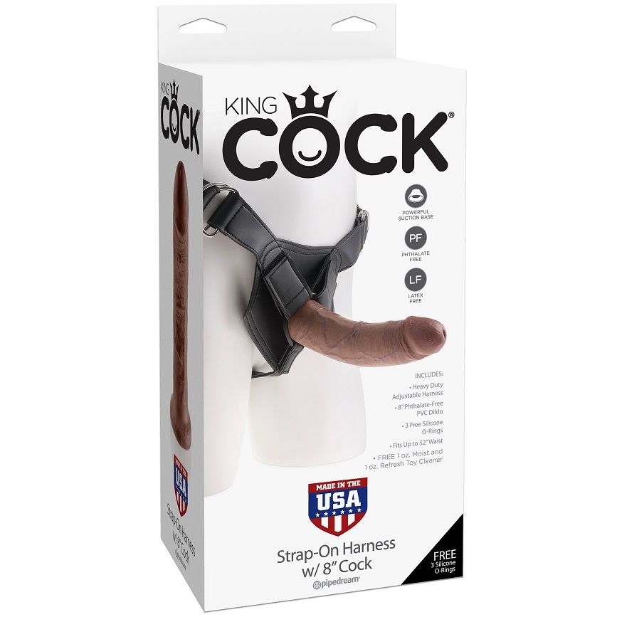 img_35748_cafc8a634c1173b08e063e1e4d48c875_1.jpg KING COCK - HARNESS CON PENE REALÍSTICO MARRÓN 20.3 CM