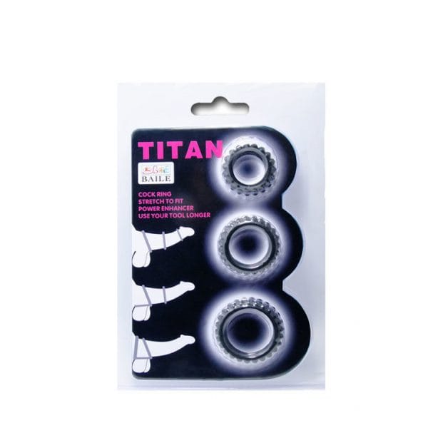 img_41868_8c6e53ddd44cac133a29b48be06d65a8_1.jpg BAILE - TITAN SET 3 PCS COCK RING BLACK 2.8 + 2.4 + 1.9 CM