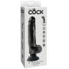 KING COCK - DILDO VIBRADOR CON TESTÍCULOS 23 CM NEGRO