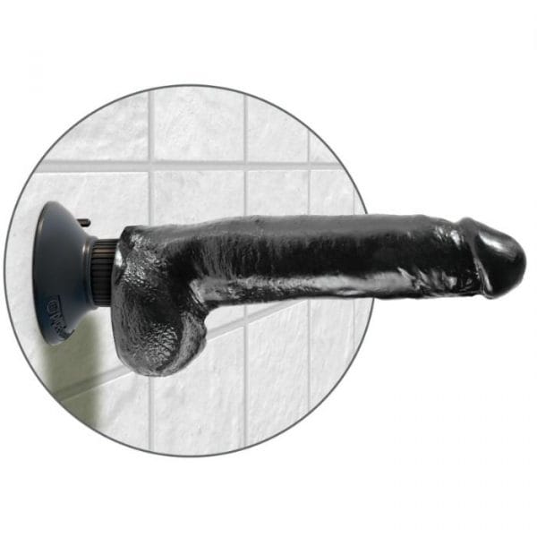 KING COCK - DILDO VIBRADOR CON TESTÍCULOS 23 CM NEGRO