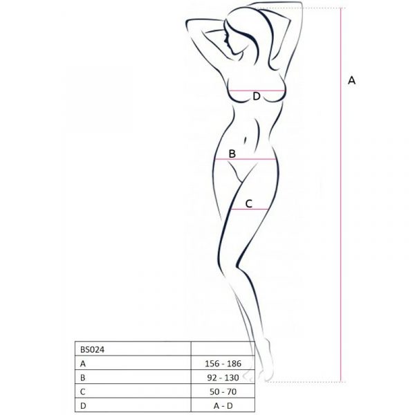 PASSION - WOMAN BS024 BODYSTOCKING BLANCO TALLA ÚNICA