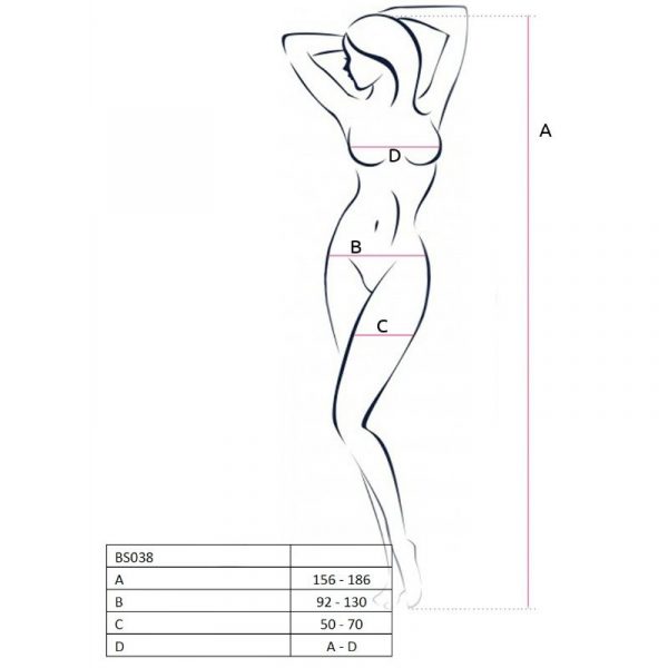 PASSION - WOMAN BS038 BODYSTOCKING BLANCO TALLA ÚNICA