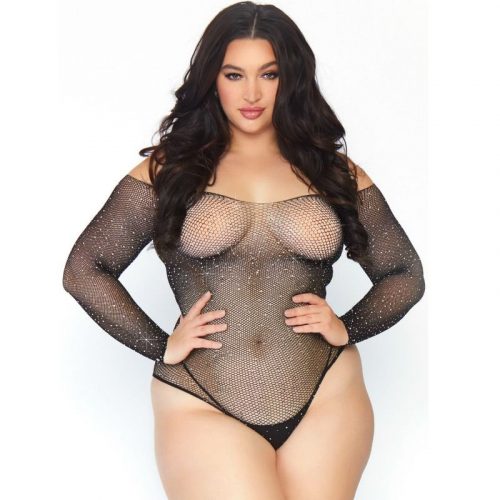 img_74228_ec3d0dff1e04147f8b1127508ec77da4_1.jpg LEG AVENUE - CRYSTALIZED FISHNET BODYSTOCKING 1X-2X