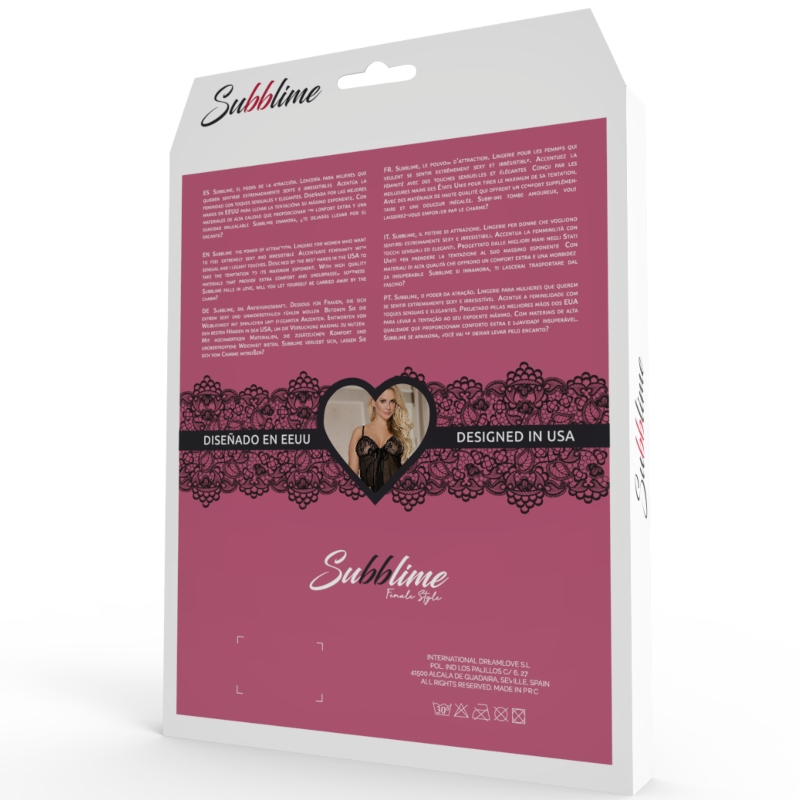 img_76093_c48145db2c12e6c150ee3eb749fead31_1.png SUBBLIME - BABYDOLL NEGRO Y BEIGE DE ENCAJE FLORAL L/XL