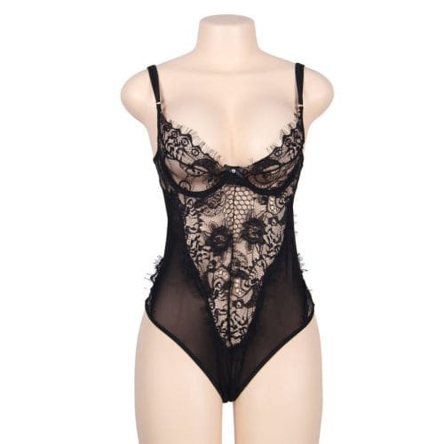 img_76806_e982a09e4a5001d80707b3bbd1011d73_1.jpg SUBBLIME - TEDDY ENCAJE FLORAL Y CON FLECOS NEGRO TALLA GRANDE