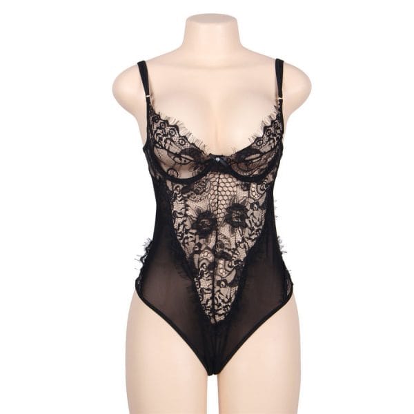 img_76806_e982a09e4a5001d80707b3bbd1011d73_1.jpg SUBBLIME - TEDDY ENCAJE FLORAL Y CON FLECOS NEGRO TALLA GRANDE