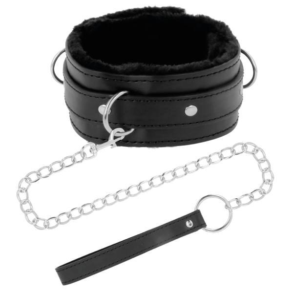 img_78797_25e6395daf60bfc07d3f3b5d195a6776_1.png DARKNESS - COLLAR CONFORTABLE DE POSTURA CON CADENA LEATHER